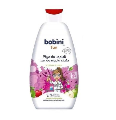 Лосьйон для ванни та гель для миття тіла Bobini Fun Яблучко 500 мл (5900931033342) VZ000077542F фото