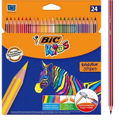 Набір олівців BIC Evolution Stripes 24 кольору (3086123499133) VZВ00294318NF фото