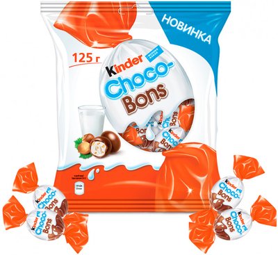 Цукерки Kinder Schoko-bons з молочного шоколаду з молочно-горіховою начинкою 125 г (5413548280189) VZ000028345F фото