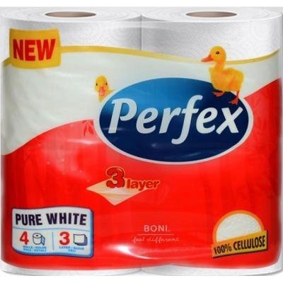 Туалетная бумага Perfex Pure White 3 слоя 4 рулона (8600101745477) VZВ00141788NF фото