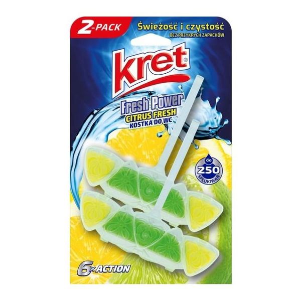 Туалетный блок для унитаза Kret Citrus Fresh 2 х 40 г (5900931029215) VZ000069144F фото