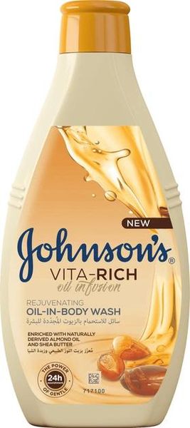 Гель для душа Johnson's Vita-Rich Питательный с маслами миндаля и Ши 400 мл (3574661543888) VZВ00193143NF фото