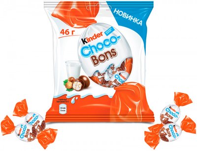 Цукерки Kinder Schoko-Bons з молочного шоколаду з молочно-горіховою начинкою 46 г. (4008400284620) VZ000028346F фото