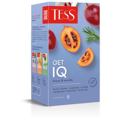 Чай TESS Get IQ Чорний в фільтр-пакетах 20 х 1,5 г (4823096808970) VZ000072836F фото