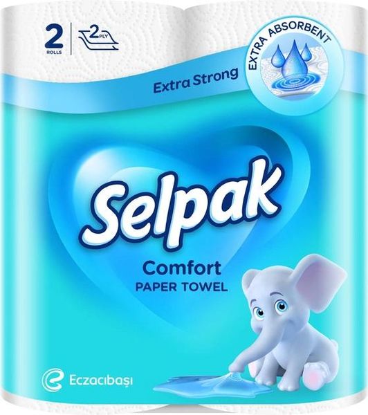 Бумажные полотенца Selpak Comfort 2 слоя 2 рулона (8690530008847) VZВ00143472NF фото