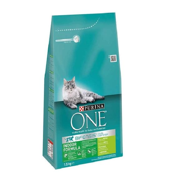 Сухой корм Purina One Indoor Formula с индейкой для кошек, постоянно живущих в доме 1,5 кг (7613035514669) VZ000076295F фото