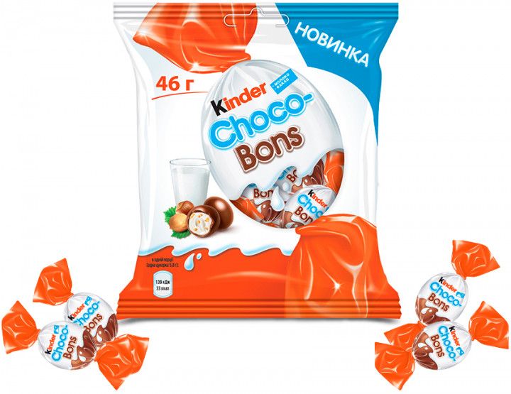 Конфеты Kinder Schoko-Bons из молочного шоколада с молочно-ореховой начинкой 46 г. (4008400284620) VZ000028346F фото